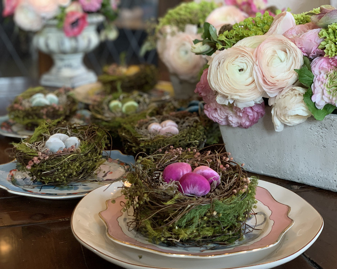 Nest Set Springtime Table Decorations | Plush Pumpkin