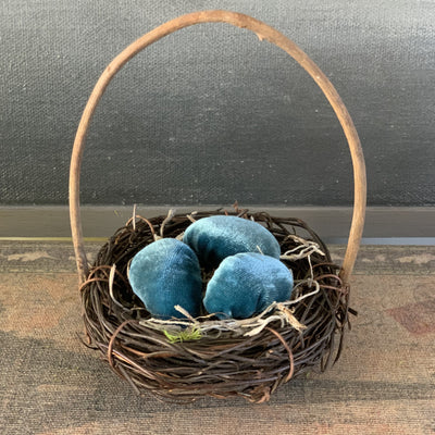 Spring Nest Basket Style with 3 Eggs