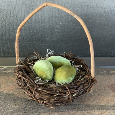 Spring Nest Basket Style with 3 Eggs