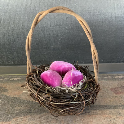 Spring Nest Basket Style with 3 Eggs