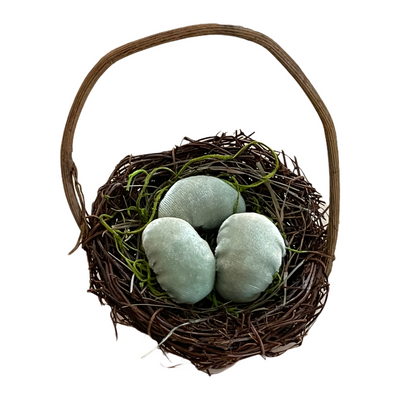 Spring Nest Basket Style with 3 Eggs