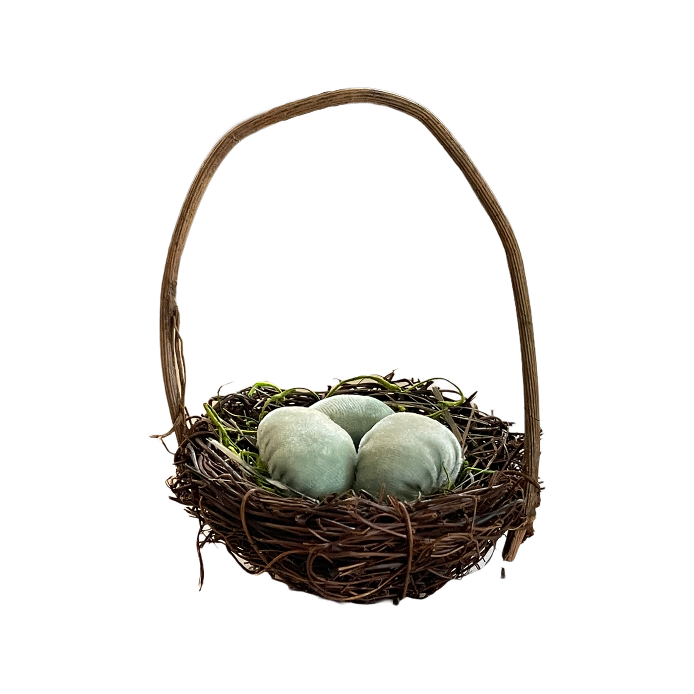 Spring Nest Basket Style with 3 Eggs